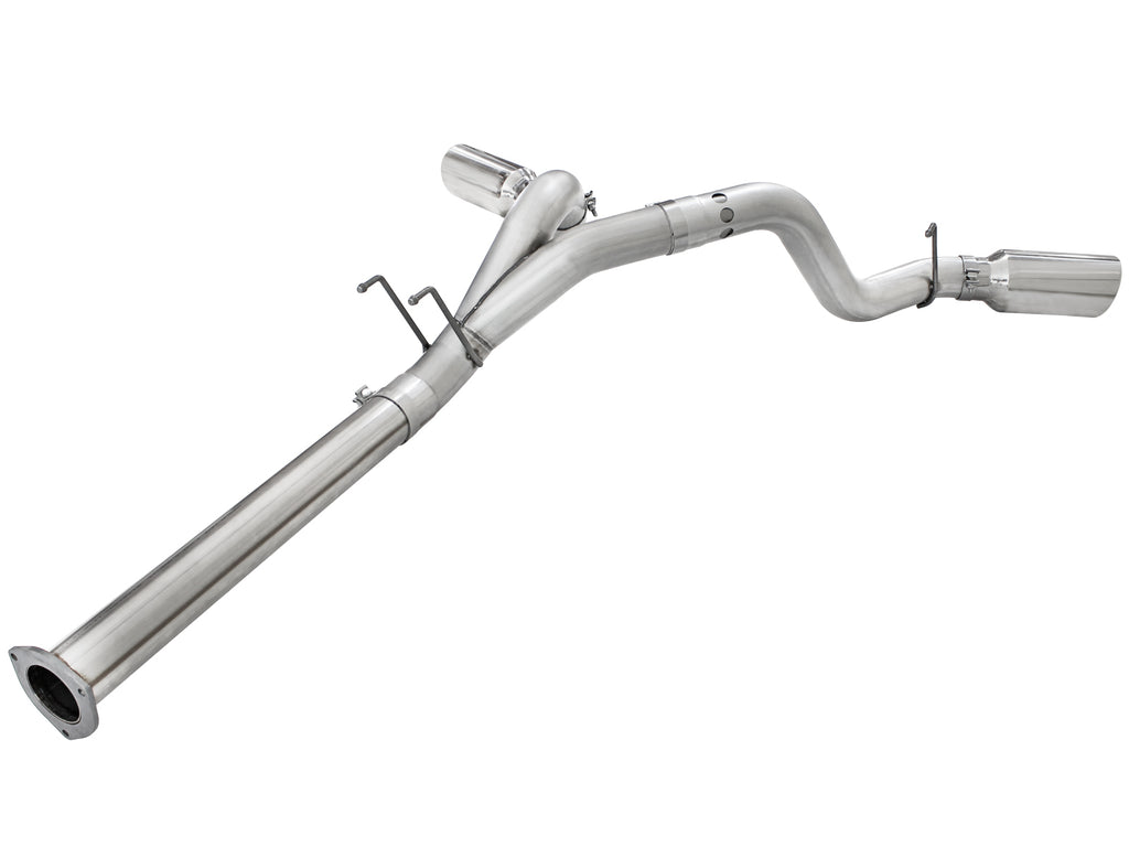 aFe Atlas Exhaust 4in DPF-Back Exhaust Aluminized Steel Polished Tip 11-14 ford Diesel Truck V8-6.7L aFe AFE49-03065-P