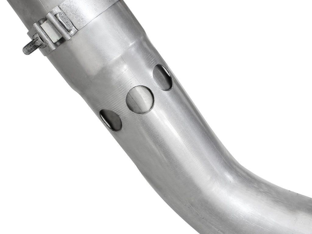 aFe Atlas Exhaust 4in DPF-Back Exhaust Aluminized Steel Polished Tip 11-14 ford Diesel Truck V8-6.7L aFe AFE49-03065-P