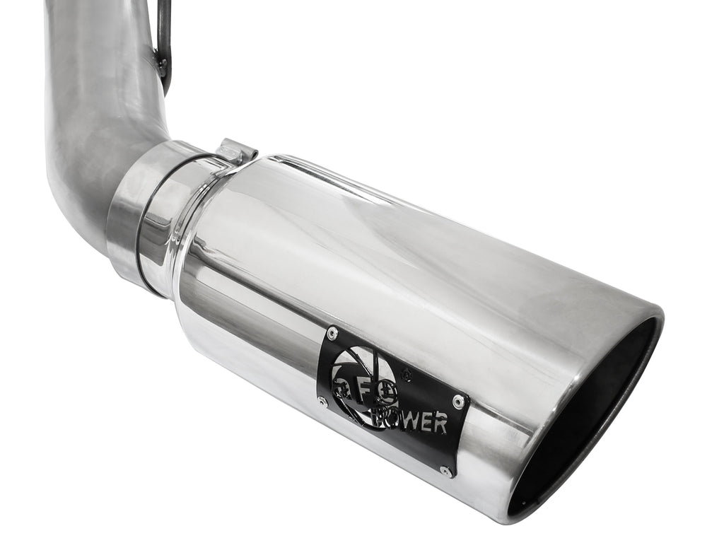 aFe Atlas Exhaust 4in DPF-Back Exhaust Aluminized Steel Polished Tip 11-14 ford Diesel Truck V8-6.7L aFe AFE49-03065-P