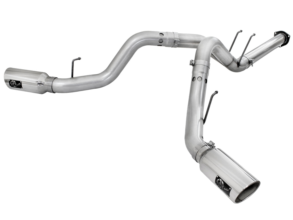 aFe Atlas Exhaust 4in DPF-Back Exhaust Aluminized Steel Polished Tip 11-14 ford Diesel Truck V8-6.7L aFe AFE49-03065-P
