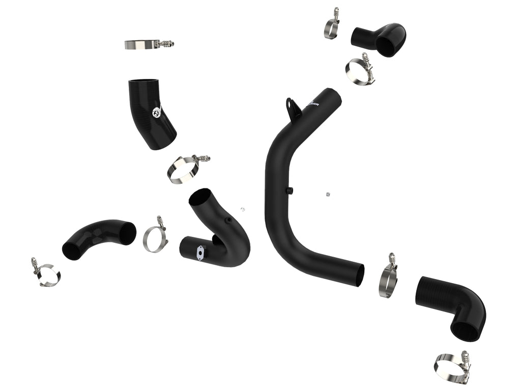 aFe BladeRunner 15-20 VW GTI (MKVII) L4-2.0L (t) Aluminum Hot and Cold Charge Pipe Kit Black aFe AFE46-20414-B