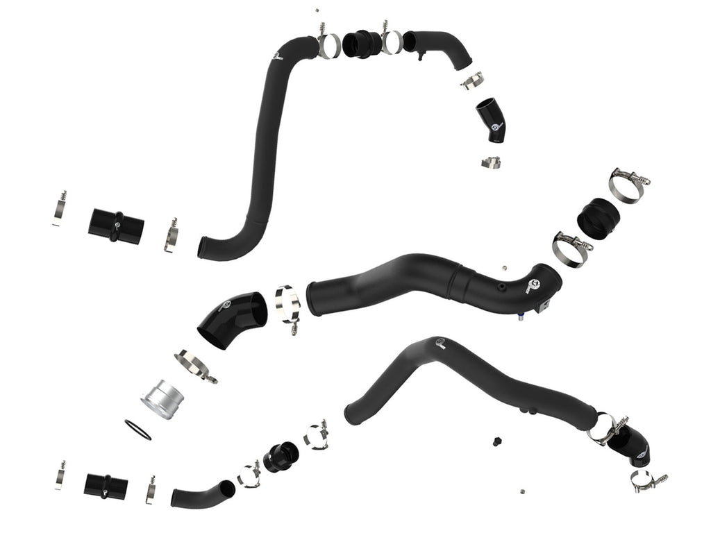 aFe BladeRunner 21-22 Ford F-150 Ecoboost V6-3.5L(tt) Aluminum Hot and Cold Charge Pipe Kit Black aFe AFE46-20514-B