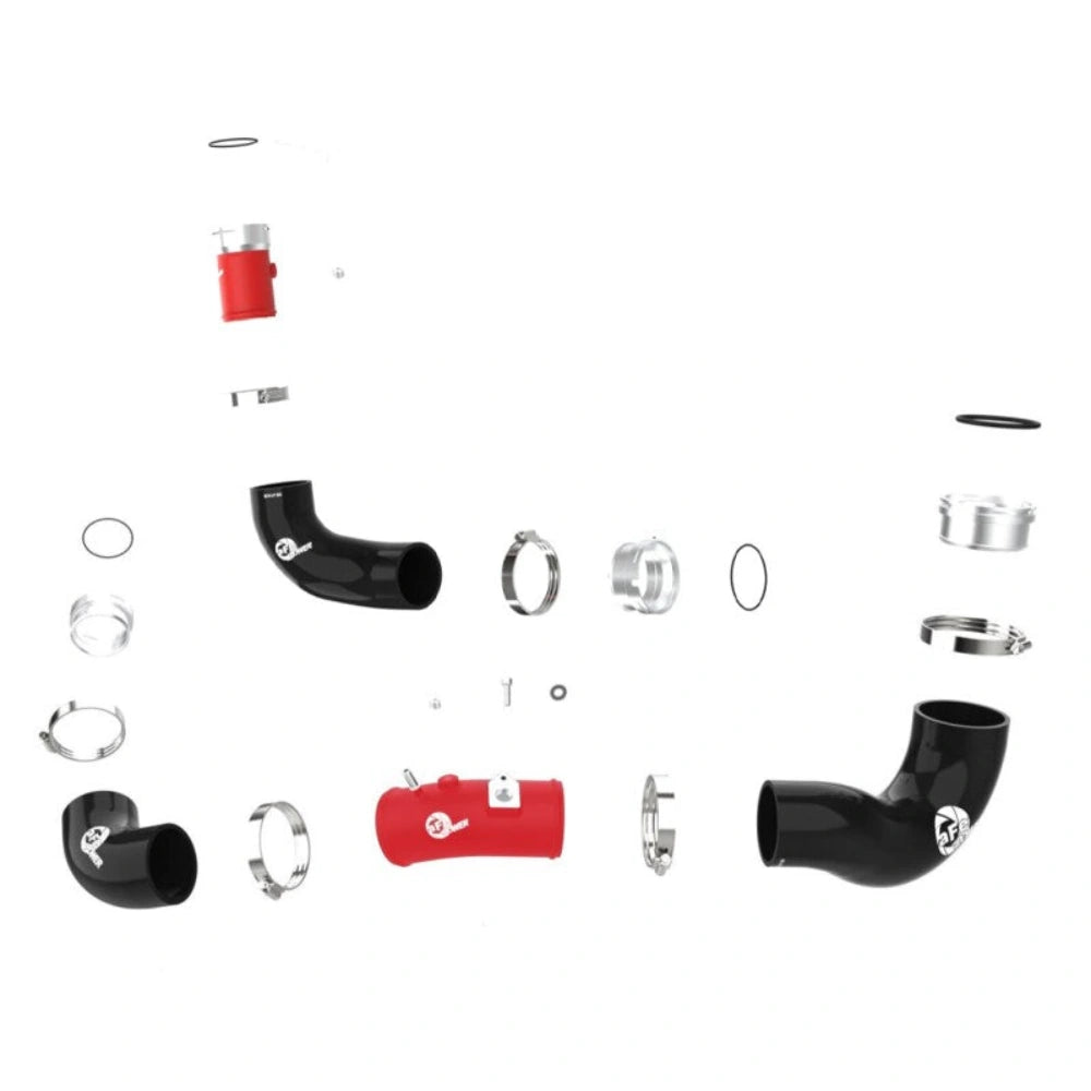 aFe BladeRunner 22-23 Kia Stinger L4-2.5L (t) Aluminum Hot and Cold Charge Pipe Kit - Red - aFe 46-20694-R