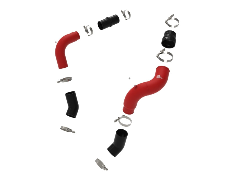 aFe aFe BladeRunner 3in & 3-1/2in AL Hot and Cold Charge Pipe Kit Red RAM Diesel Trucks 25-26 L6-6.7L