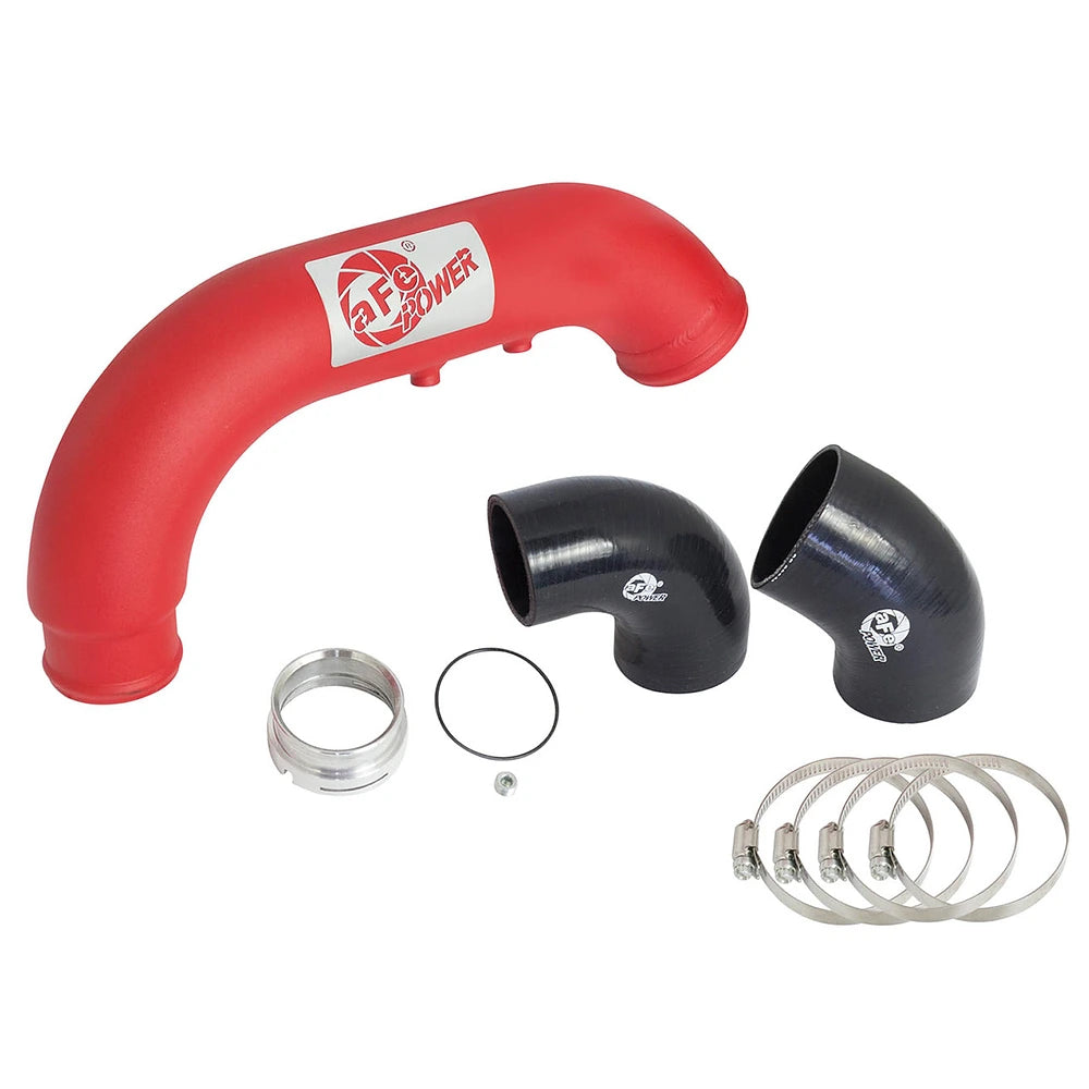 aFe BladeRunner 3in Red IC Tube Cold Side w/ Coupling & Clamp Kit 2016 GM Colorado/Canyon 2.8L aFe AFE46-20269-R