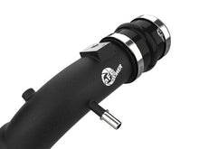 Load image into Gallery viewer, aFe BladeRunner black aluminum charge pipe with aFe Power logo badge, close-up