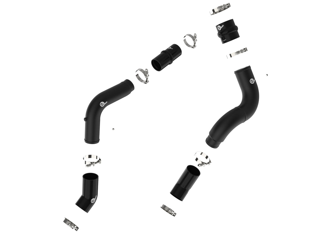 aFe BladeRunner Aluminum Hot and Cold Charge Pipe Kit Black RAM Diesel Trucks 19-23 L6-6.7L (td) aFe AFE46-20614-B