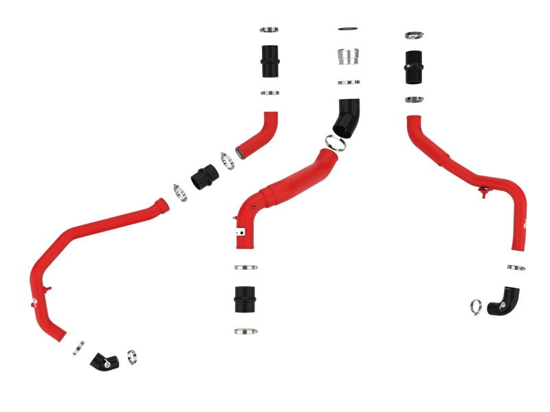 Diagram of aFe BladeRunner charge pipe kit hose and coupler components