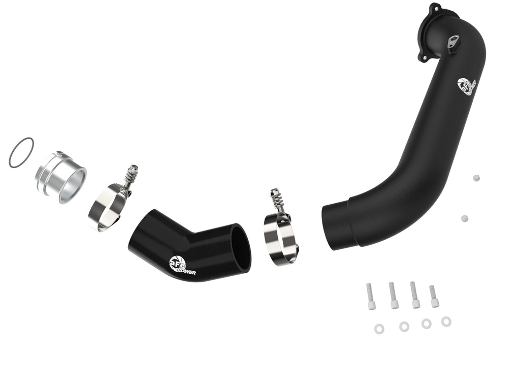 aFe BladeRunner Black 2-3/4in Aluminum Charge Pipe 2021 Toyota Supra GR (A90) I4-2.0L (t) B48 aFe AFE46-20488-B