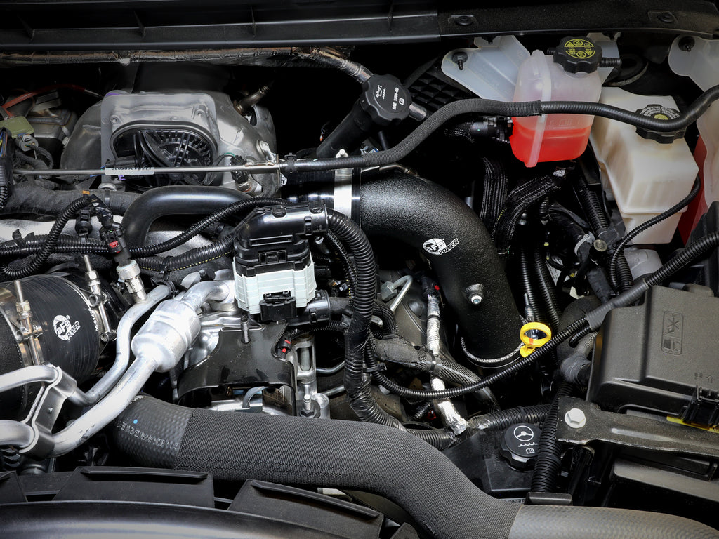 aFe BladeRunner Black 3in Aluminum Charge Pipe Kit 20-21 GM Diesel Trucks V8-6.6L (td) L5P aFe AFE46-20444-B