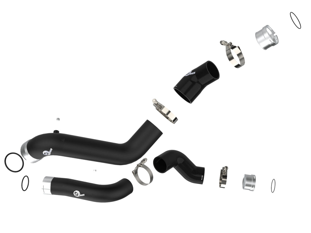 aFe BladeRunner Black Intercooler Hot & Cold Side Tubes Combo 19-20 GM Trucks 1500 L4-2.7L (t) aFe AFE46-20424-B