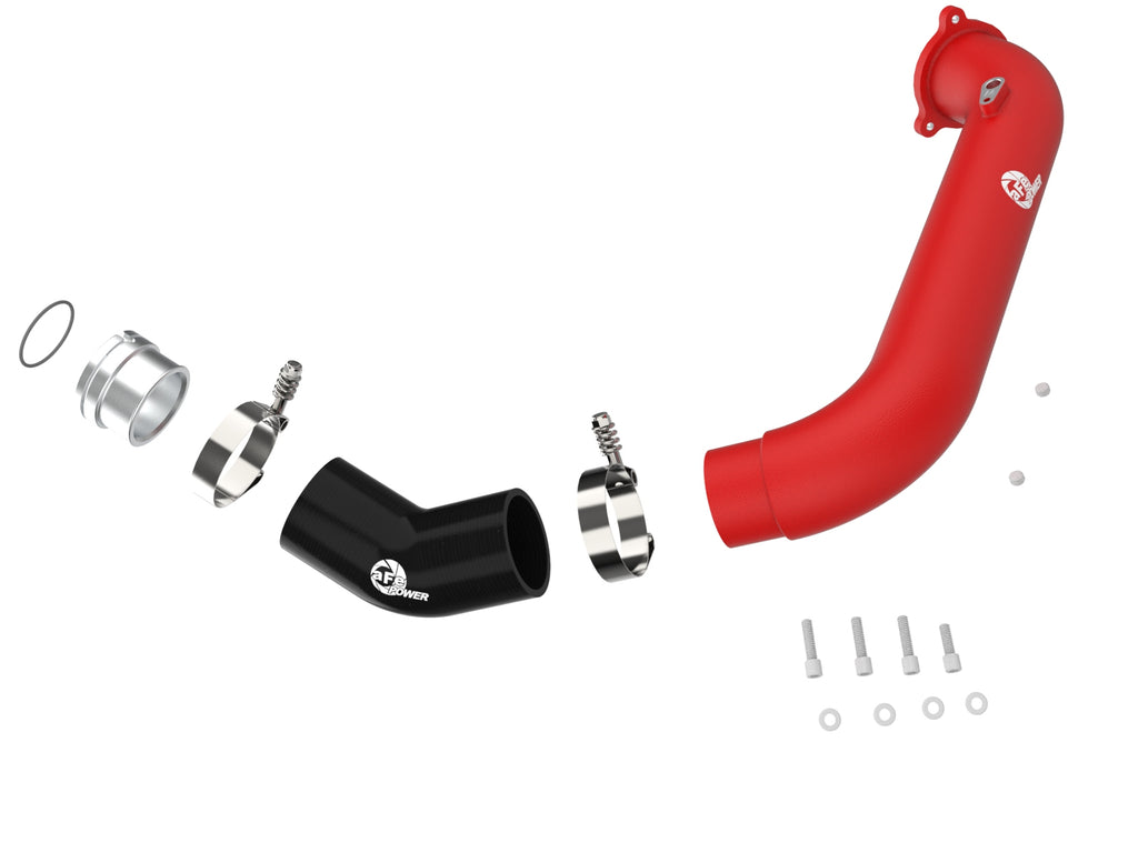 aFe BladeRunner Red 2-3/4in Aluminum Charge Pipe 2021 Toyota Supra GR (A90) I4-2.0L (t) B48 aFe AFE46-20488-R