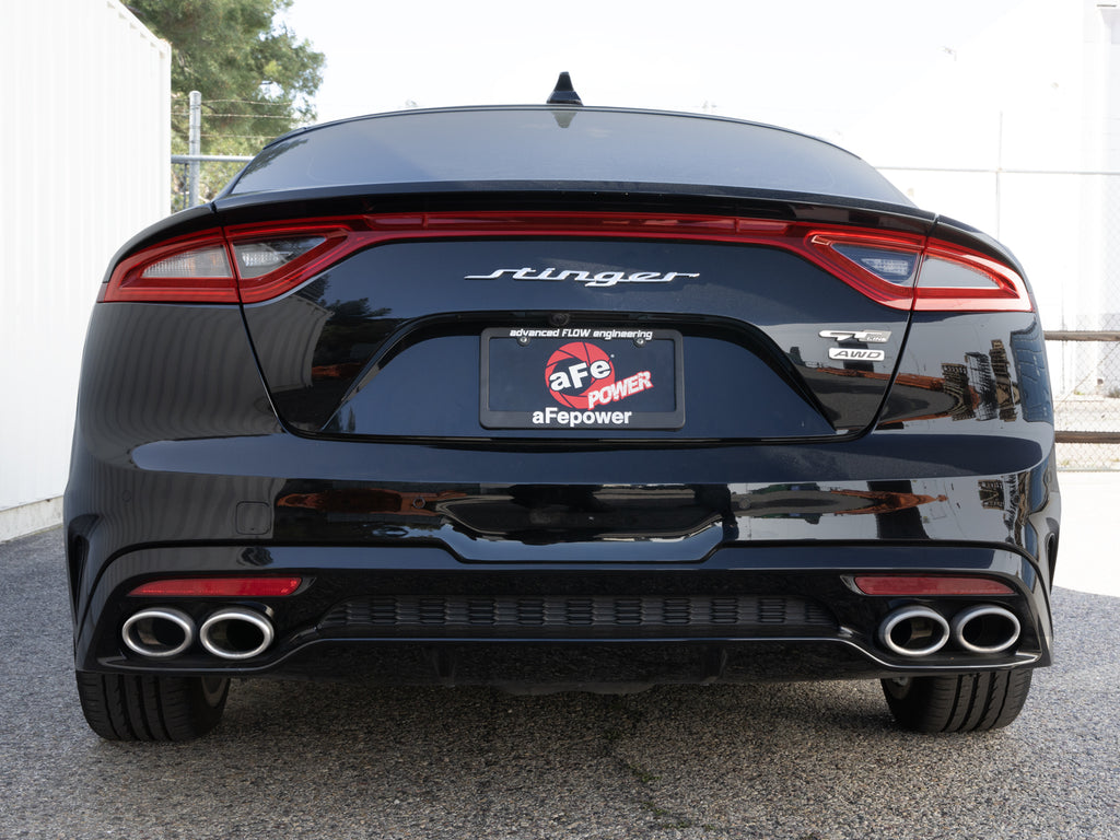 aFe Gemini XV 3in to Dual 2-1/2in 304 SS Cat-Back Exhaust w/ Cut-Out 18-21 Kia Stinger L4-2.0L (t) aFe AFE49-37034