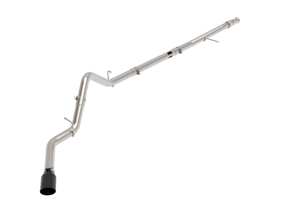 aFe Large Bore-HD 3in 409SS DPF-Back 20-21 GM Trucks L6-3.0L (td) LM2 - Black Tip aFe AFE49-44128-B