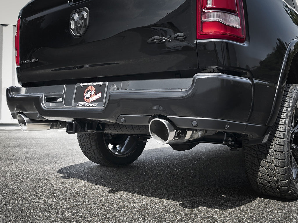 aFe Large Bore-HD 3in 409SS DPF-Back Exhaust System w/ Polished Tip RAM 1500 20-21 V6-3.0 aFe AFE49-42080-P