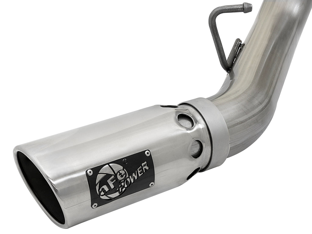 aFe Large Bore-HD 4in 409-SS DPF-Back Exhaust w/Dual Polished Tips 2017 GM Duramax V8-6.6L (td) L5P aFe AFE49-44086-P