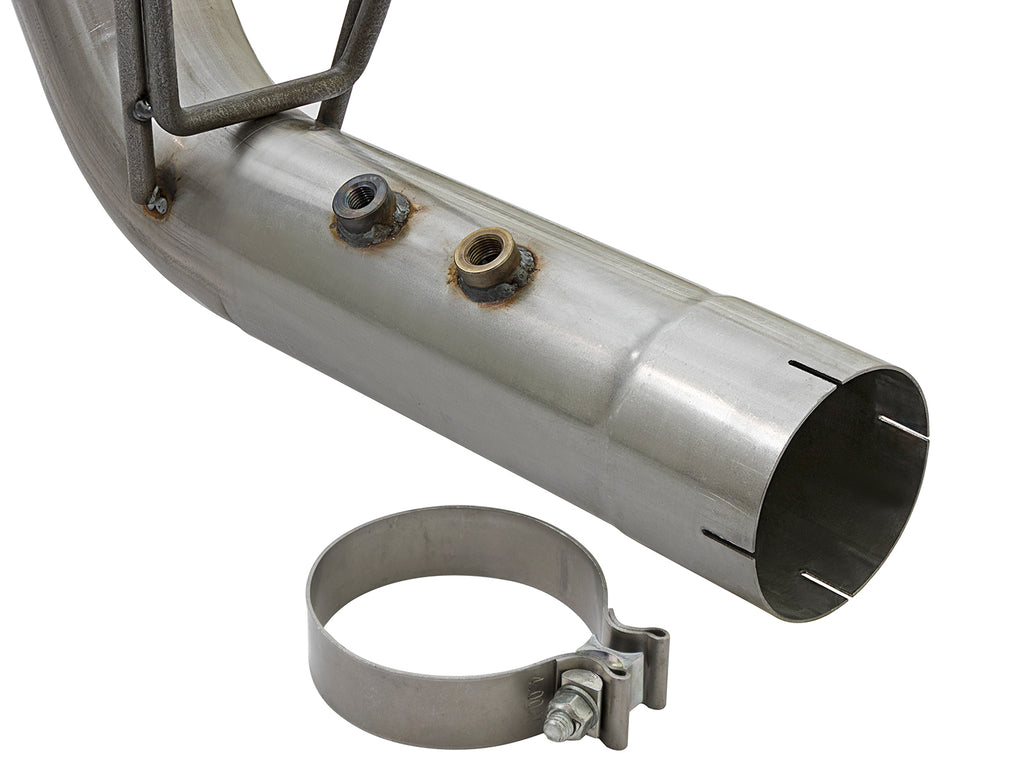 aFe Large Bore-HD 4in 409-SS DPF-Back Exhaust w/Dual Polished Tips 2017 GM Duramax V8-6.6L (td) L5P aFe AFE49-44086-P
