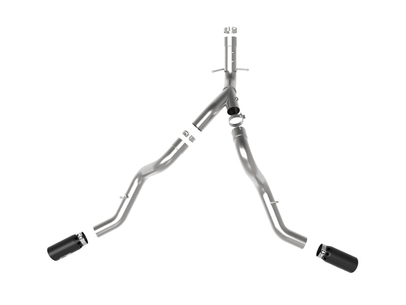 aFe aFe Large Bore-HD 4in 409SS DPF-Back Exhaust System w/Black Tip 20 GM Diesel Trucks V8-6.6L (td) L5P