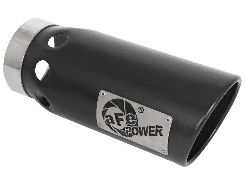 aFe aFe Large Bore-HD 4in 409SS DPF-Back Exhaust System w/Black Tip 20 GM Diesel Trucks V8-6.6L (td) L5P