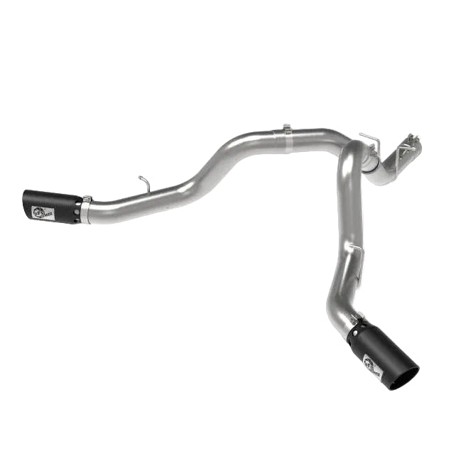 aFe aFe Large Bore-HD 4in 409SS DPF-Back Exhaust System w/Black Tip 20 GM Diesel Trucks V8-6.6L (td) L5P