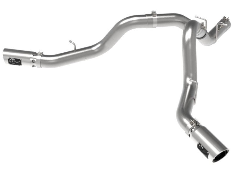 aFe Large Bore-HD 4in 409SS DPF-Back Exhaust System w/Polished Tips 20 GM Diesel Trucks V8-6.6L aFe AFE49-44126-P
