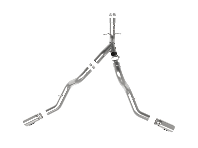 aFe Large Bore-HD 4in 409SS DPF-Back Exhaust System w/Polished Tips 20 GM Diesel Trucks V8-6.6L aFe AFE49-44126-P