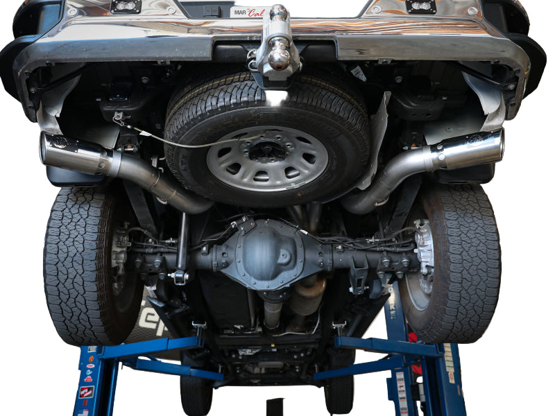 aFe Large Bore-HD 4in 409SS DPF-Back Exhaust System w/Polished Tips 20 GM Diesel Trucks V8-6.6L aFe AFE49-44126-P