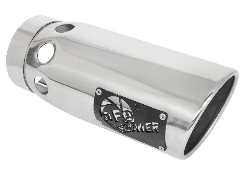 aFe Large Bore-HD 4in 409SS DPF-Back Exhaust System w/Polished Tips 20 GM Diesel Trucks V8-6.6L aFe AFE49-44126-P