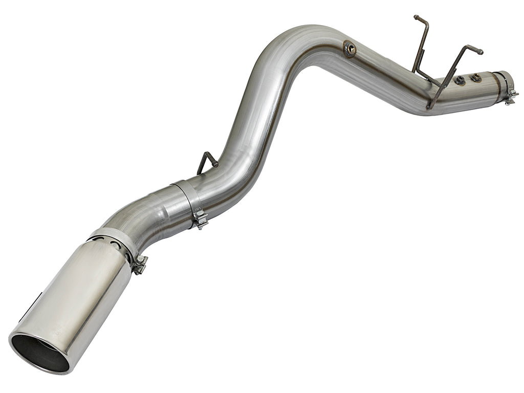 aFe LARGE BORE HD 5in 409-SS DPF-Back Exhaust w/Polished Tip 2017 GM Duramax V8-6.6L (td) L5P aFe AFE49-44085-P