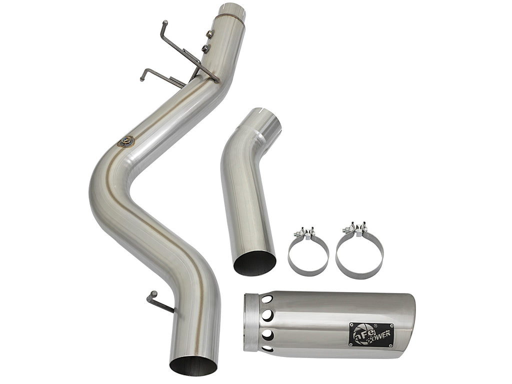 aFe LARGE BORE HD 5in 409-SS DPF-Back Exhaust w/Polished Tip 2017 GM Duramax V8-6.6L (td) L5P aFe AFE49-44085-P