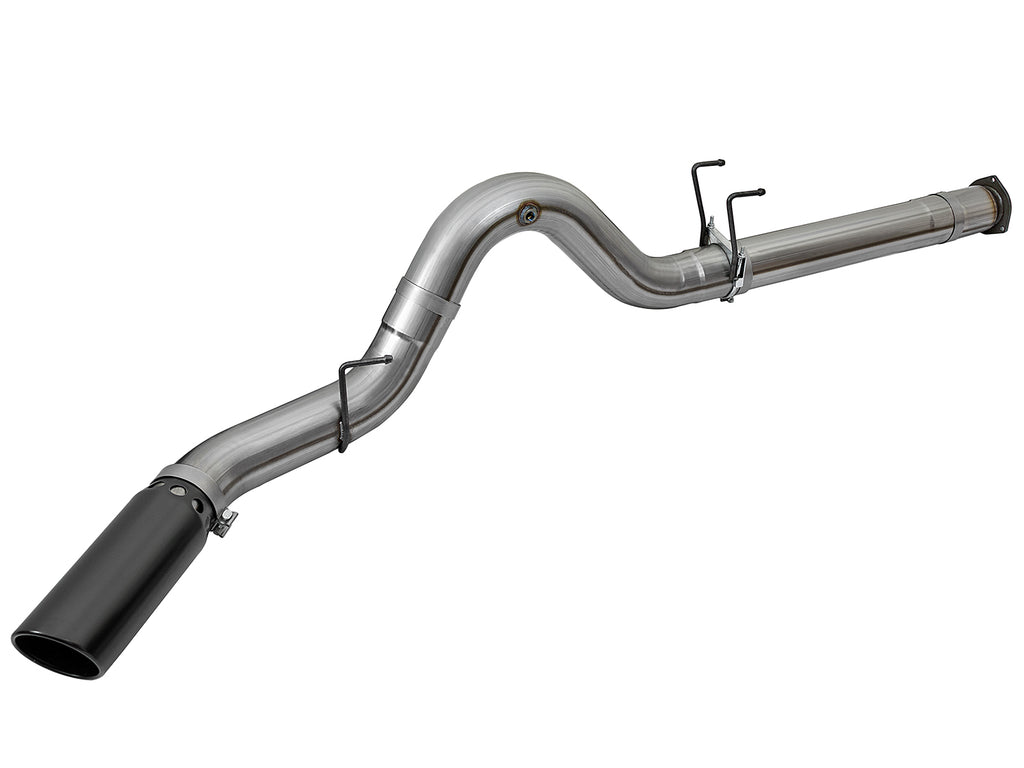 aFe Large Bore-HD 5in DPF Back 409 SS Exhaust System w/Black Tip 2017 Ford Diesel Trucks V8 6.7L(td) aFe AFE49-43090-B