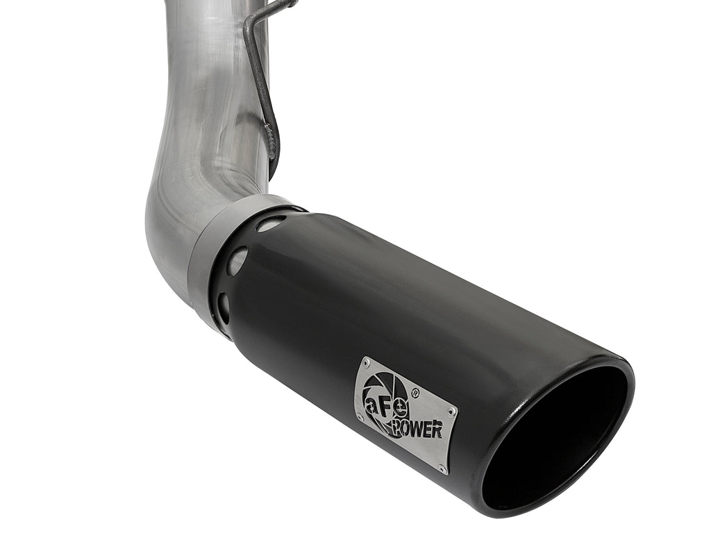 aFe Large Bore-HD 5in DPF Back 409 SS Exhaust System w/Black Tip 2017 Ford Diesel Trucks V8 6.7L(td) aFe AFE49-43090-B