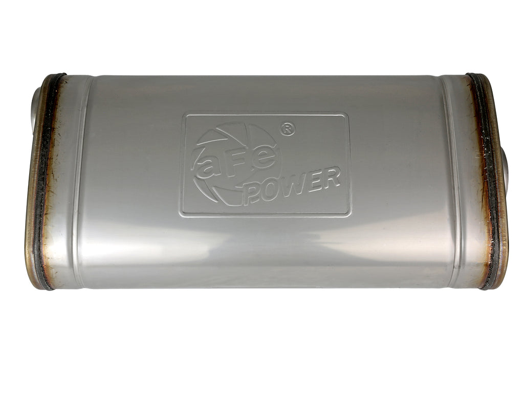 aFe MACH Force XP 304 Stainless Steel Muffler 2.5in Center/Offset 18in L x 9in W x 4in H aFe AFE49M30019