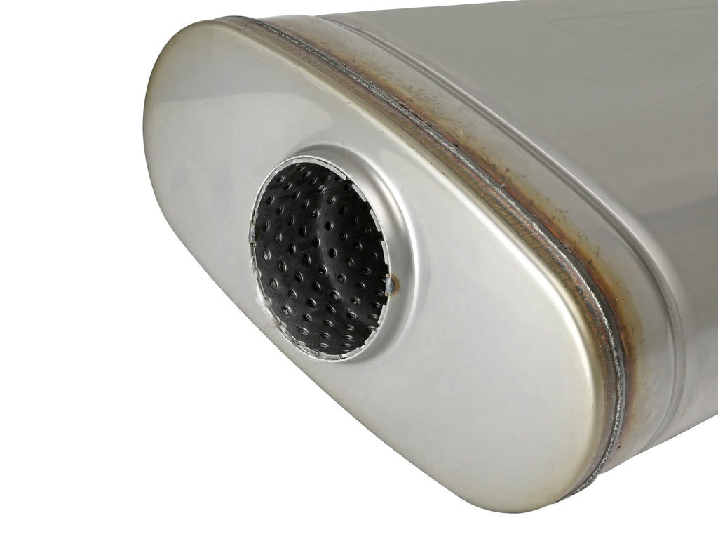 aFe MACH Force XP 304 Stainless Steel Muffler 2.5in Center/Offset 18in L x 9in W x 4in H aFe AFE49M30019