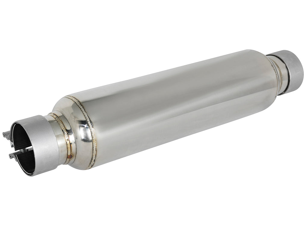 aFe MACH Force-Xp 304 Stainless Steel Resonator 2.5in Inlet/Outlet x 4in Dia x 15in Body x 19in L aFe AFE49M10002