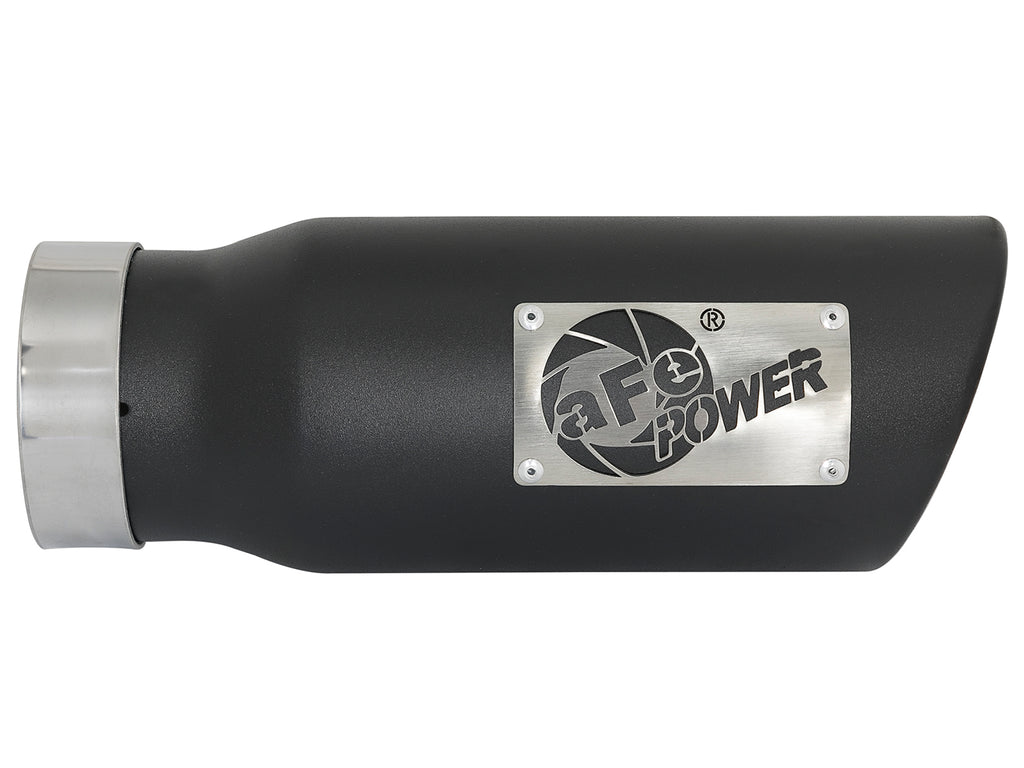 aFe MACH Force-Xp 409 Stainless Steel Exhaust Tip 3.5 In x 4.5in Out x 12in L Clamp-On aFe AFE49T35451-B12