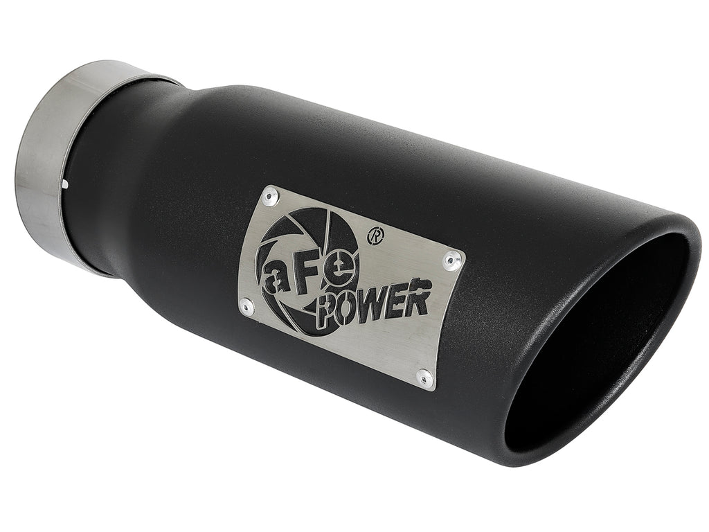 aFe MACH Force-Xp 409 Stainless Steel Exhaust Tip 3.5 In x 4.5in Out x 12in L Clamp-On aFe AFE49T35451-B12
