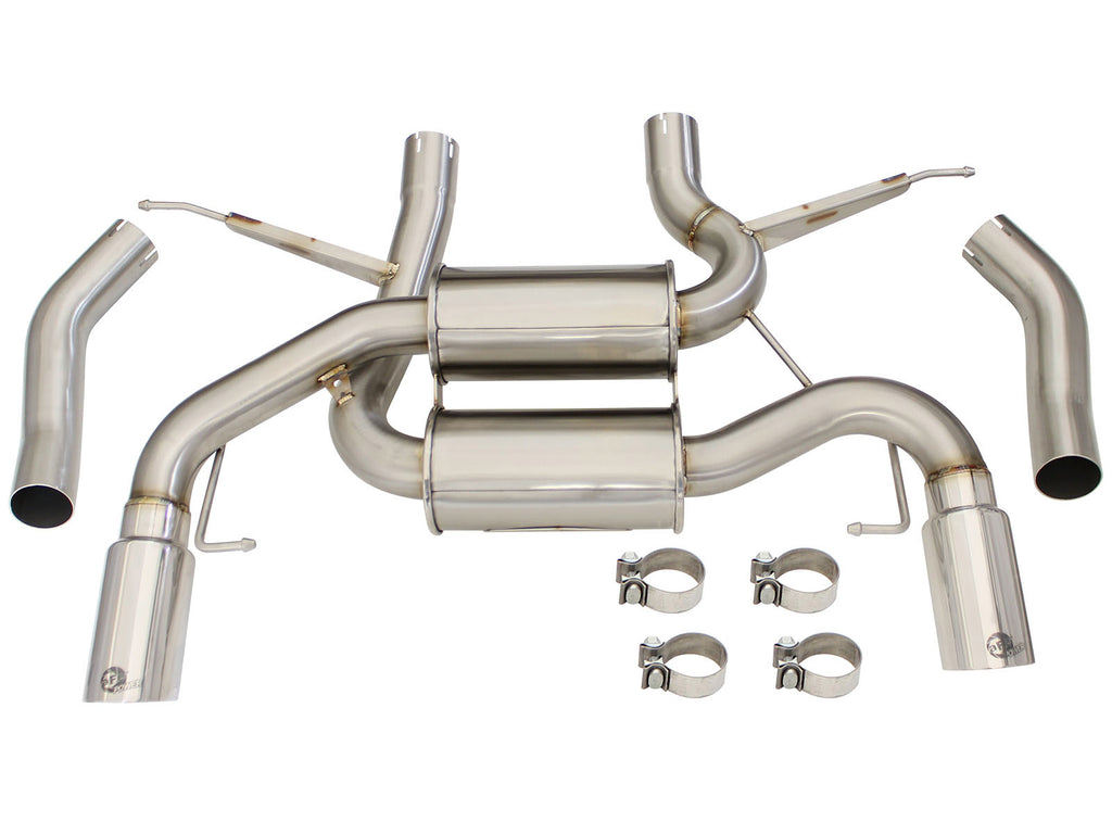 aFe MACHForce XP 2.5in Axle Back Stainless Exhaust w/ Polished Tips 07-13 BMW 335i 3.0L L6 (E90/92) aFe AFE49-36327-P