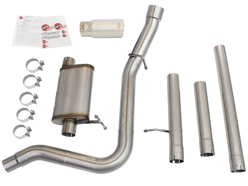 aFe MACHForce XP Exhaust 3in-3.5in SS Single Side Ext CB w/ Polish Tip 99-04 Ford F-250 V8 5.4L/6.8L aFe AFE49-43076-P
