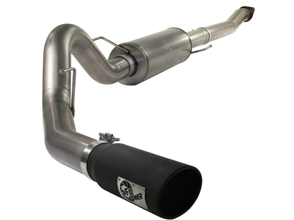 aFe MACHForce XP Exhaust Cat-Back SS-409 4in Black Tip 11-12 Ford F-150 EcoBoost V6-3.5L (tt) aFe AFE49-43041-B