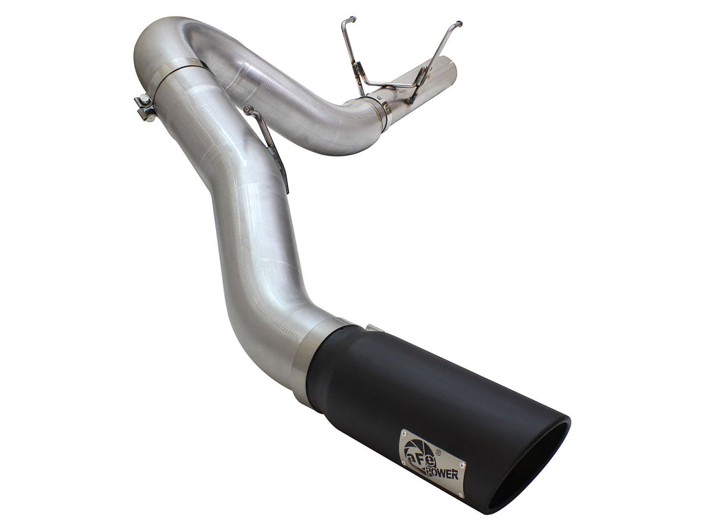 aFe MACHForce XP Exhaust Large Bore 5in DPF-Back Alu. 13-15 Dodge Trucks L6-6.7L (td) *Black Tip aFe AFE49-02051-1B