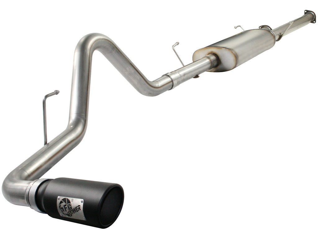 aFe MACHForce XP Exhausts Cat-Back SS-409 EXH CB Toyota Tundra 10-11 V8-5.7L 145.7 WB (blk tip) aFe AFE49-46008-B