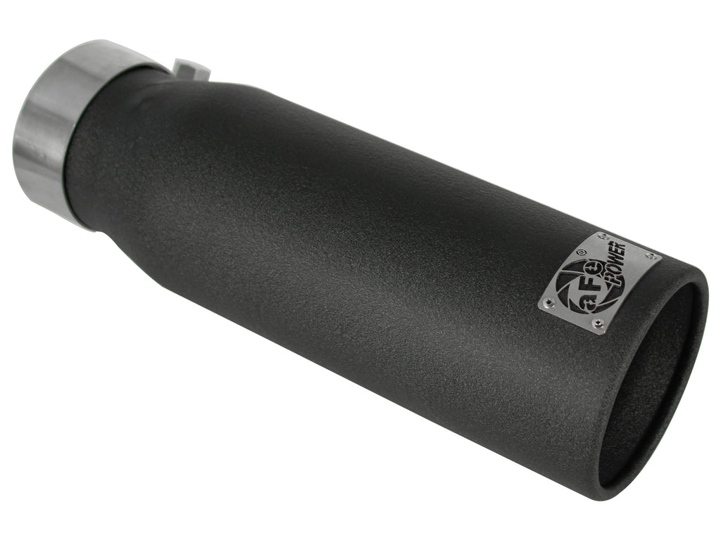 aFe MACHForce XP Exhausts Tips SS-304 EXH Tip 3in x 4Out x 12L Bolt-On (blk) aFe AFE49-92043-B