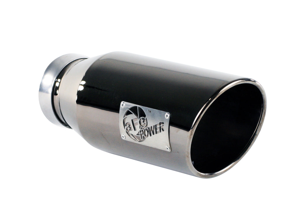 aFe MACHForce XP Exhausts Tips SS-304 EXH Tip 4In x 6Out x 15L Bolt-On (blk chrome) aFe AFE49-92018-BC