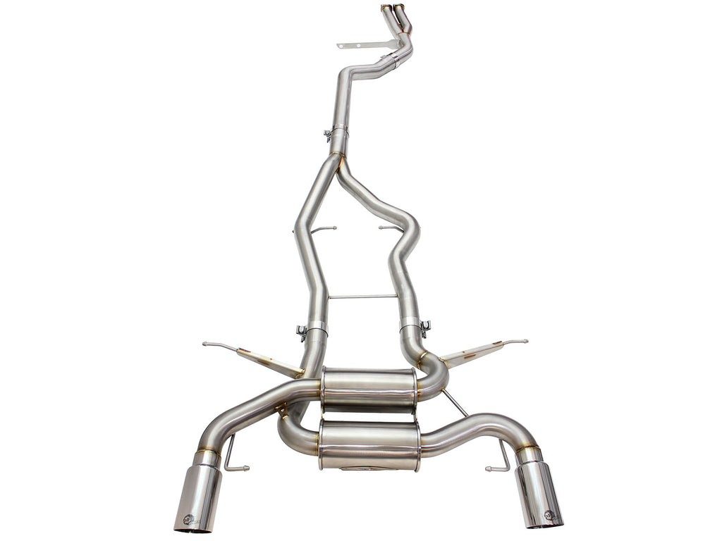 aFe MACHForce XP SS-304 Polish Tip 3.0in-2.5in Dia Cat Back Exhaust 11-13 BMW 335i (E90/E92) 3.0L aFe AFE49-36328-P