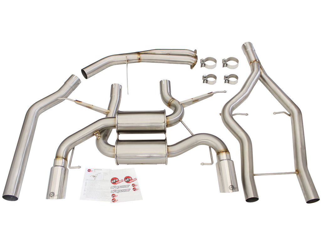 aFe MACHForce XP SS-304 Polish Tip 3.0in-2.5in Dia Cat Back Exhaust 11-13 BMW 335i (E90/E92) 3.0L aFe AFE49-36328-P
