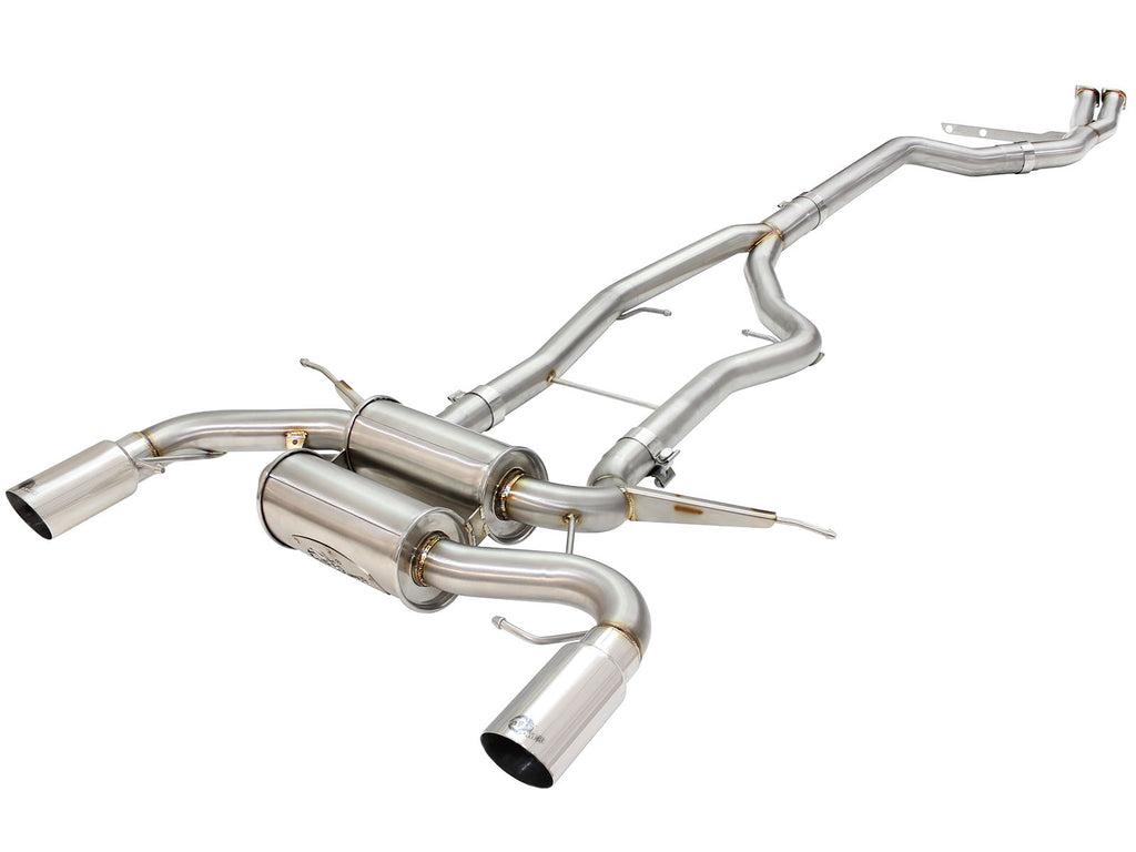 aFe MACHForce XP SS-304 Polish Tip 3.0in-2.5in Dia Cat Back Exhaust 11-13 BMW 335i (E90/E92) 3.0L aFe AFE49-36328-P