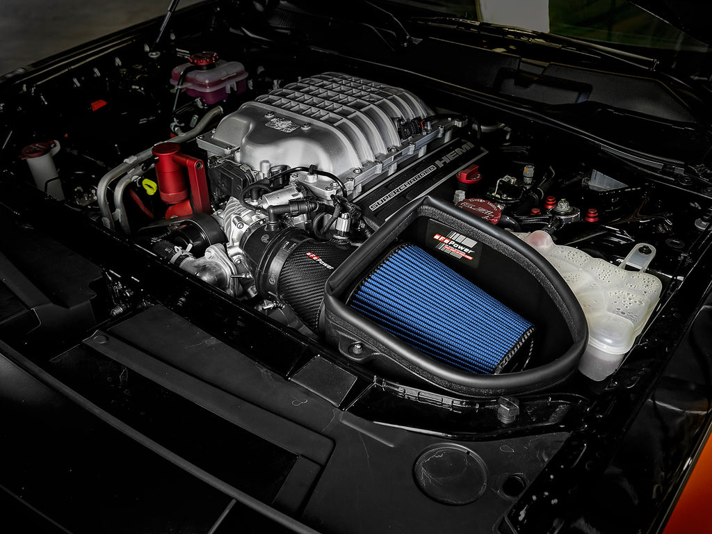aFe Magnum Force Stage-2 Track Series Carbon Fiber AIS w/ Pro 5R Media - 18 Dodge Challenger V8-6.2L aFe AFE57-10001R