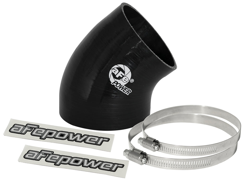aFe MagnumFORCE Cold Air Int Sys Spare Parts Kit (4-3.5in ID x 40 Deg) Elbow Reducing Coupler - Blk aFe AFE59-00047