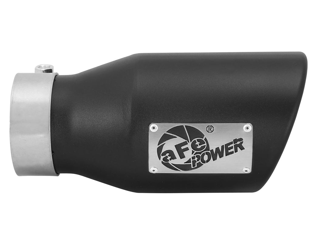 aFe Power Gas Exhaust Tip Black- 3 in In x 4.5 out X 9 in Long Bolt On (Black) aFe AFE49T30451-B09
